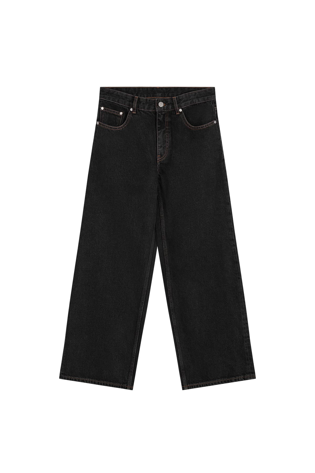 LOW RISE STITCH JEANS - BLACK