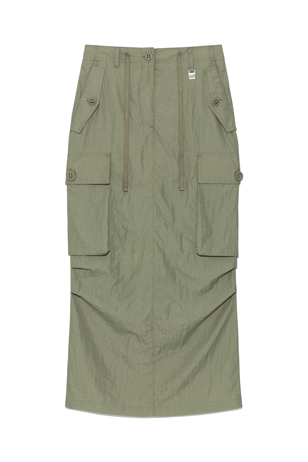 STRING NYLON CARGO SKIRT IN KHAKI