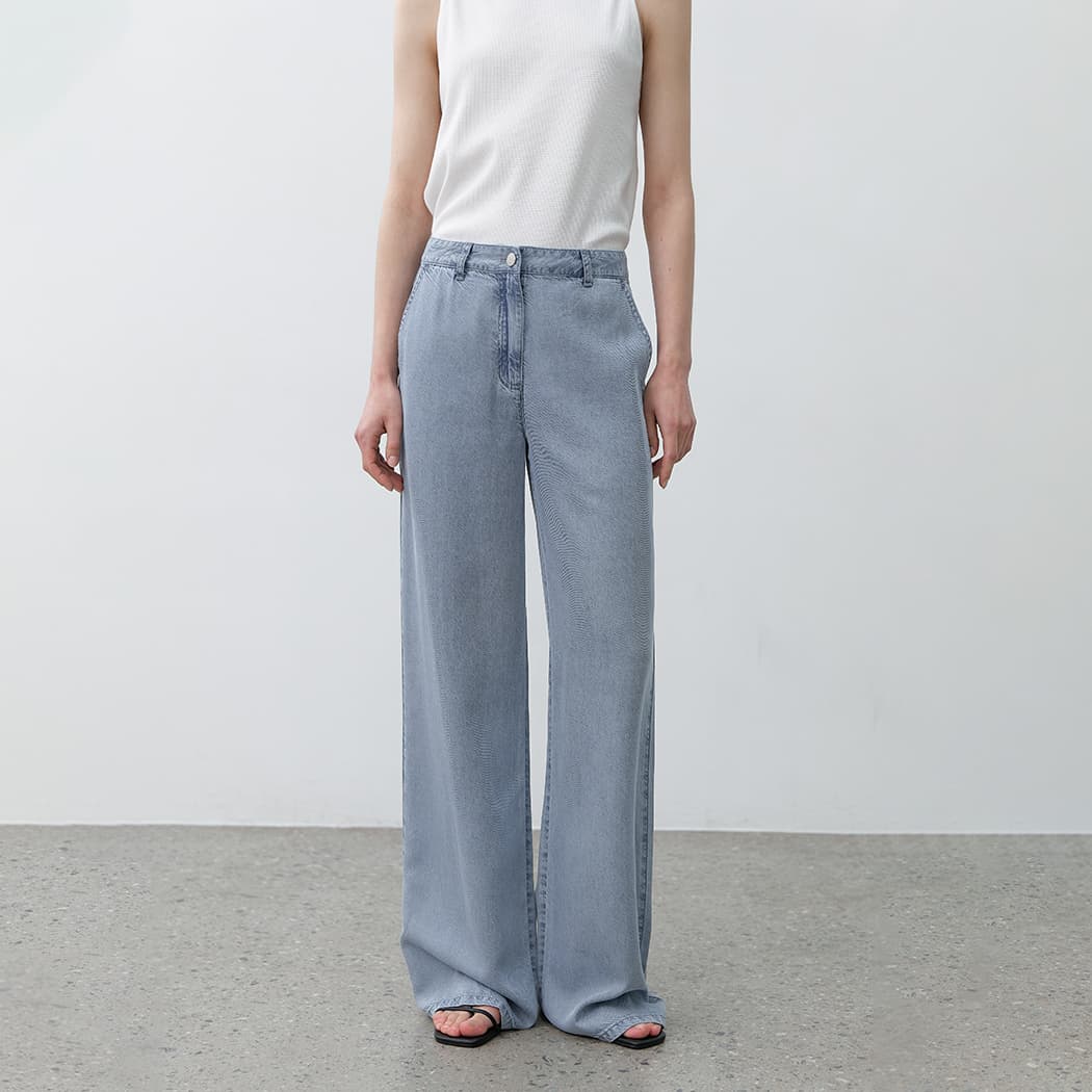 (PT-5677)ANN TWILL TENCEL DENIM PANTS