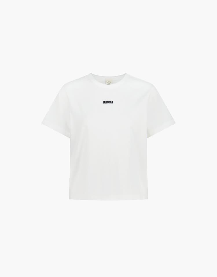 box logo standard crop t-shirt - ivory