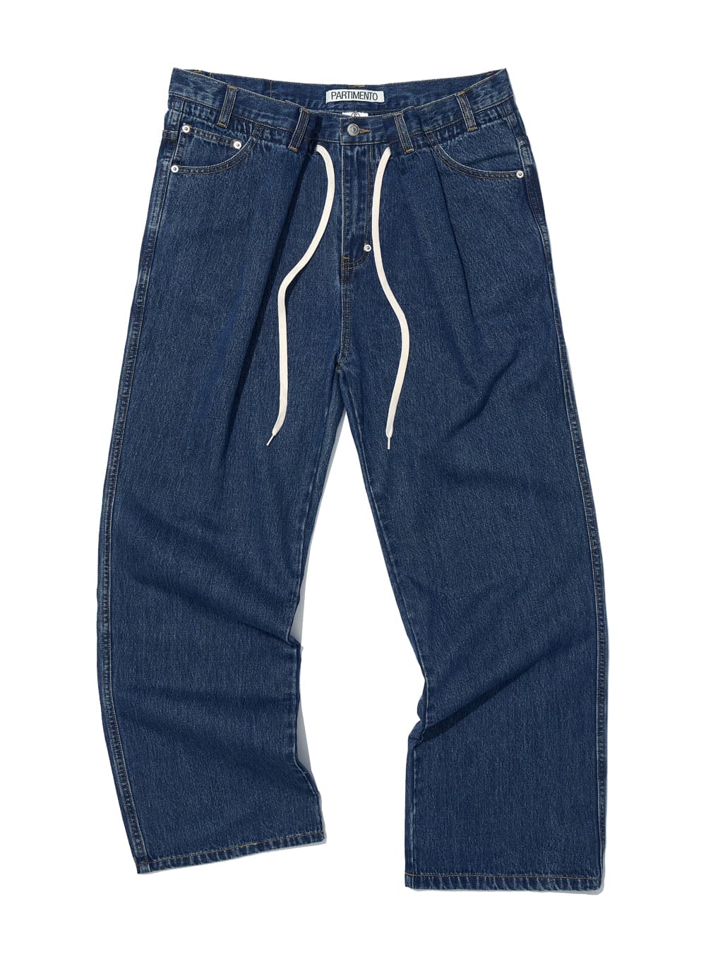 DRAWSTRING LOOSE JEANS_DARK BLUE