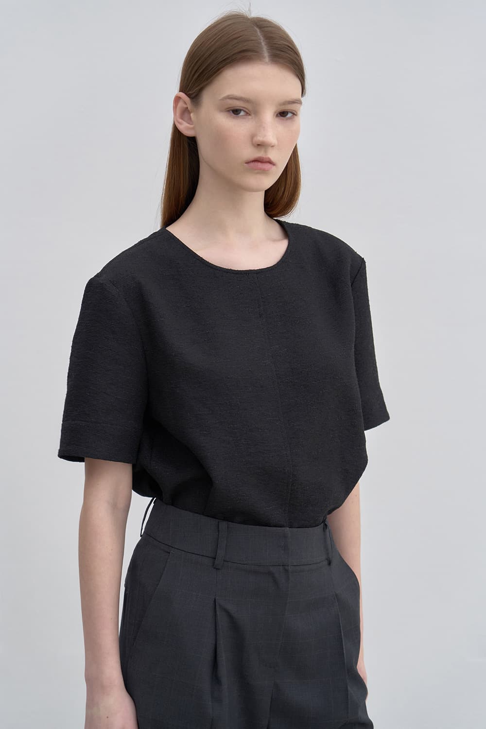 Tweed blouse Black [N6SBL06]