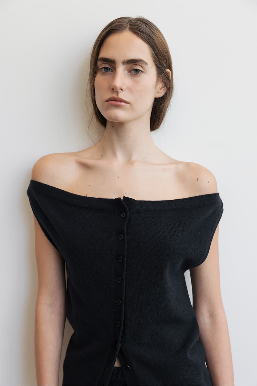 BOATNECK KNIT VEST [NAVY]