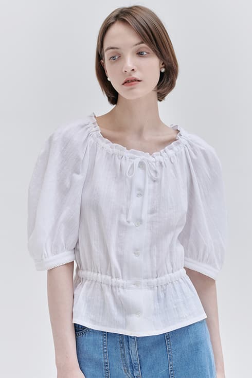 24N summer fluffy blouse [WH]