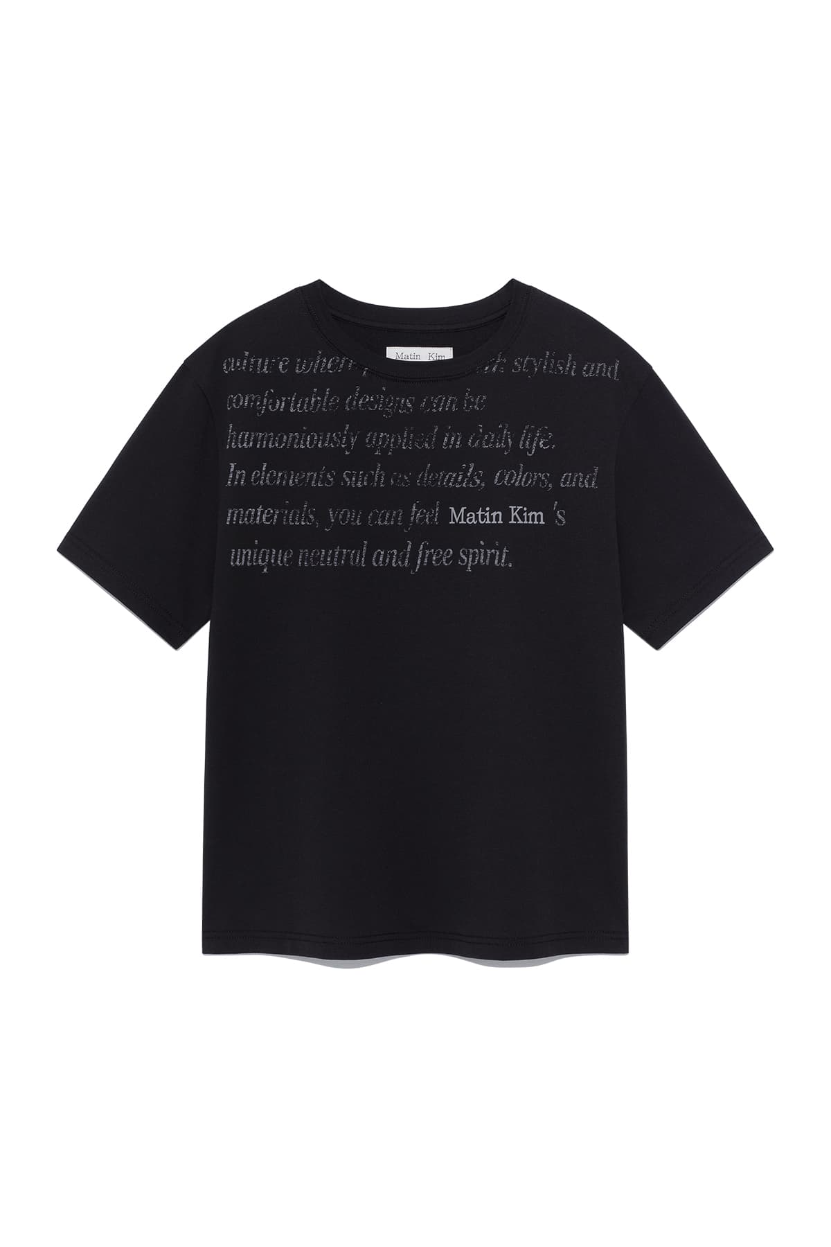 LOGO POINT LETTERING GRAPHIC TOP IN BLACK