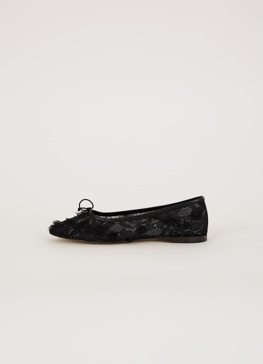 Mesh Flower-Jacqaurd Flats - Black