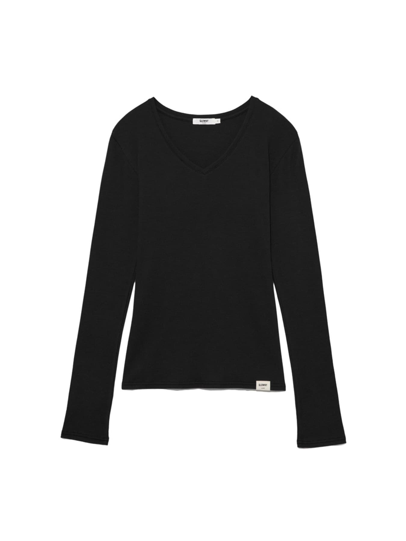 G CLASSIC V-NECK RIB LONG SLEEVE (BLACK)