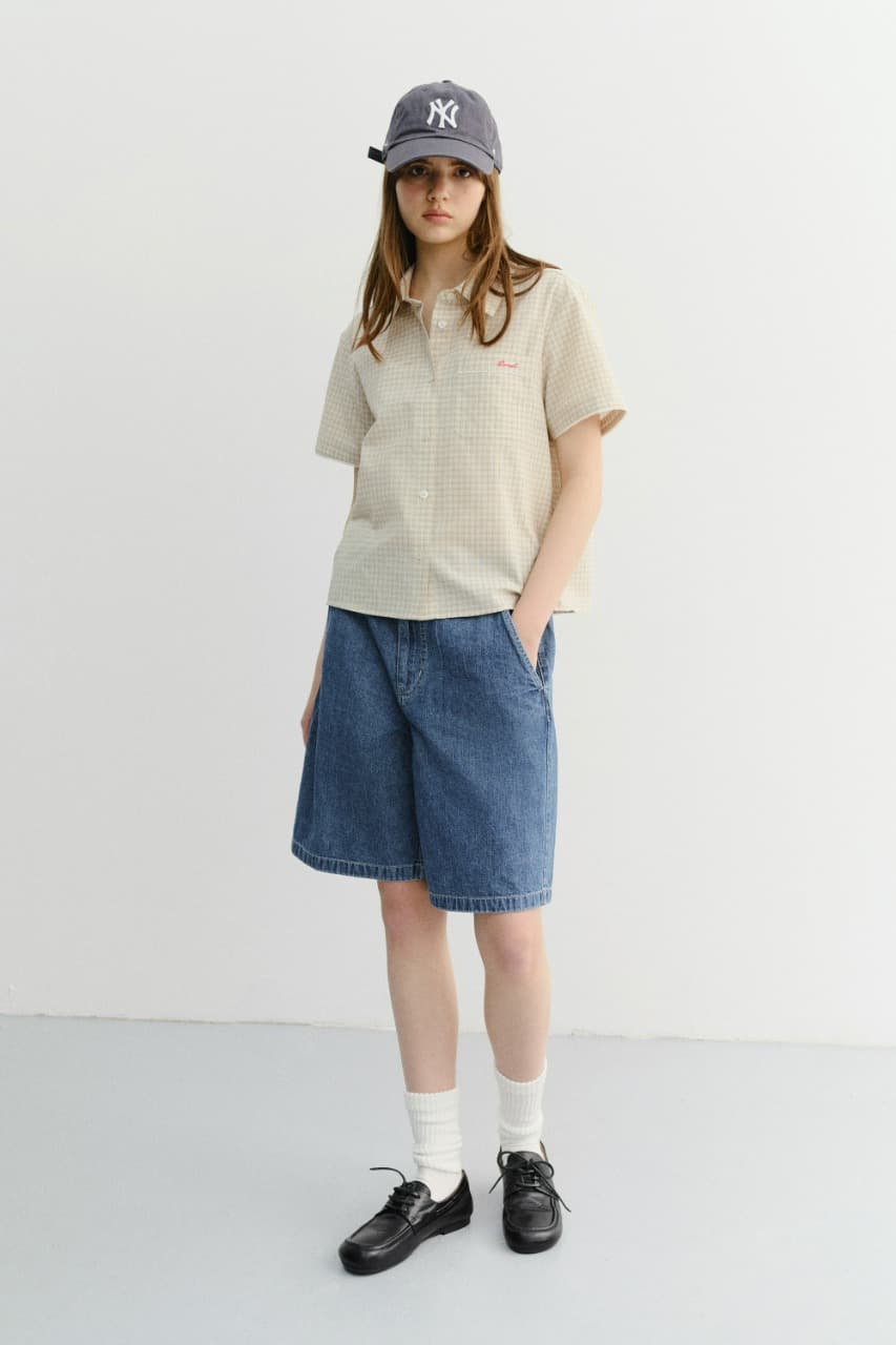 UNISEX LINEN DENIM SHORTS CLASSIC BLUE_UDPA6B129B2