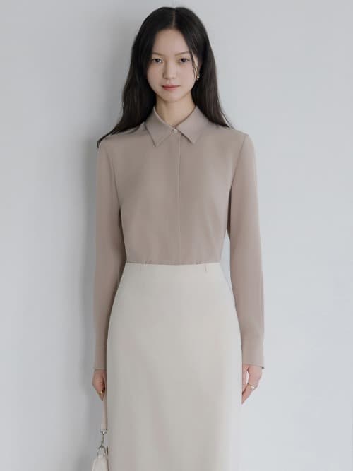 Slim low satin shirt (4colors)