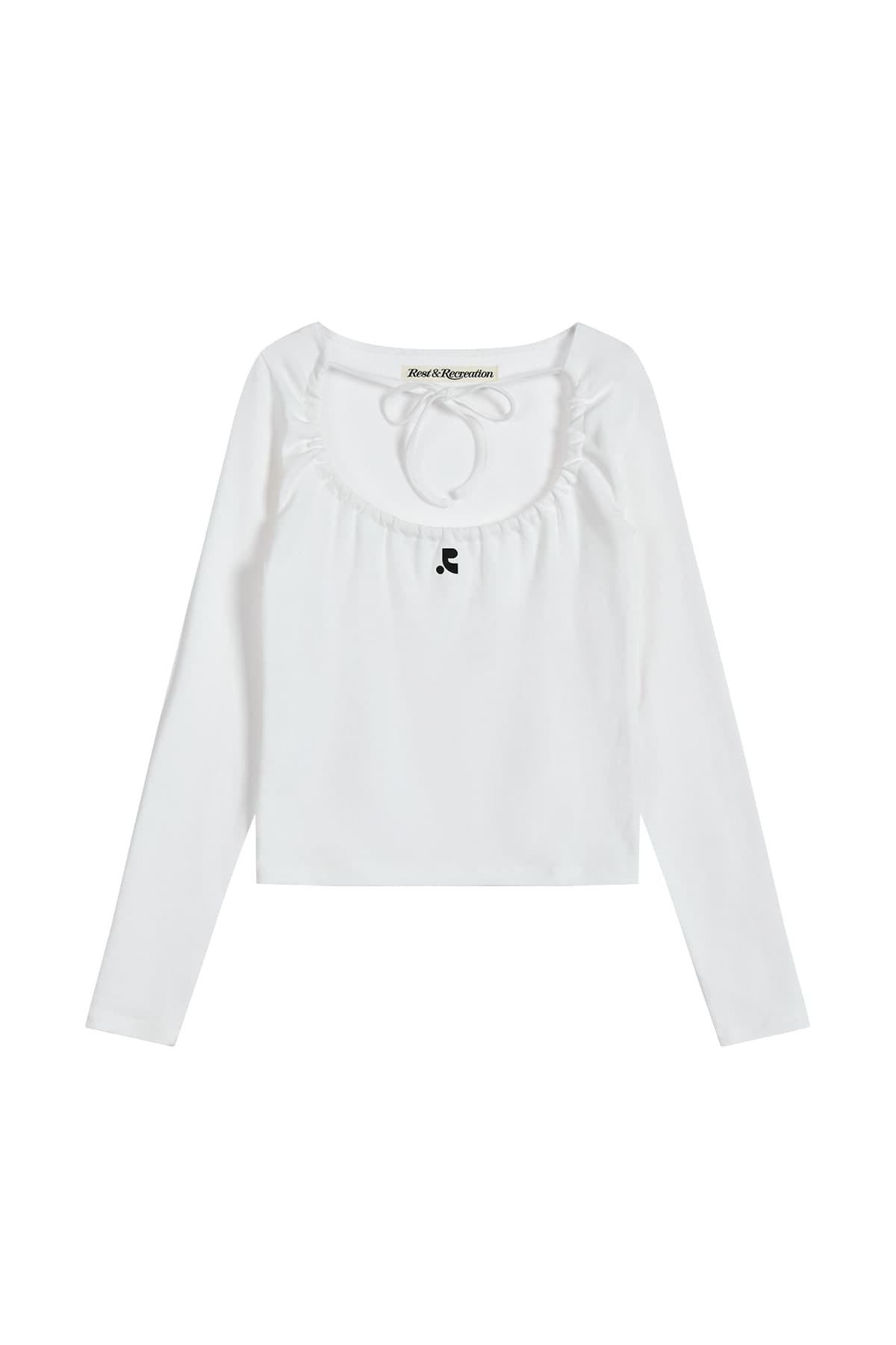 TIE LONG SLEEVE TOP - WHITE