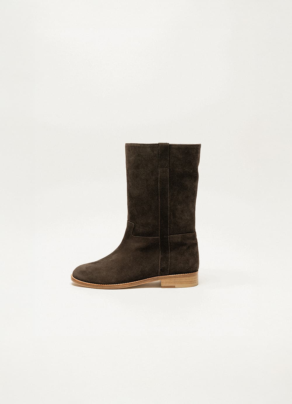 Classic Wenstern Suede Middle Boots - Dark Chocolate