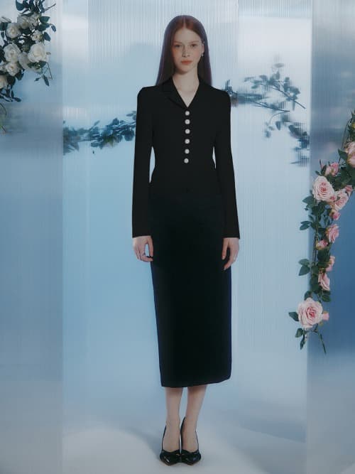 Mira tweed midi H skirt