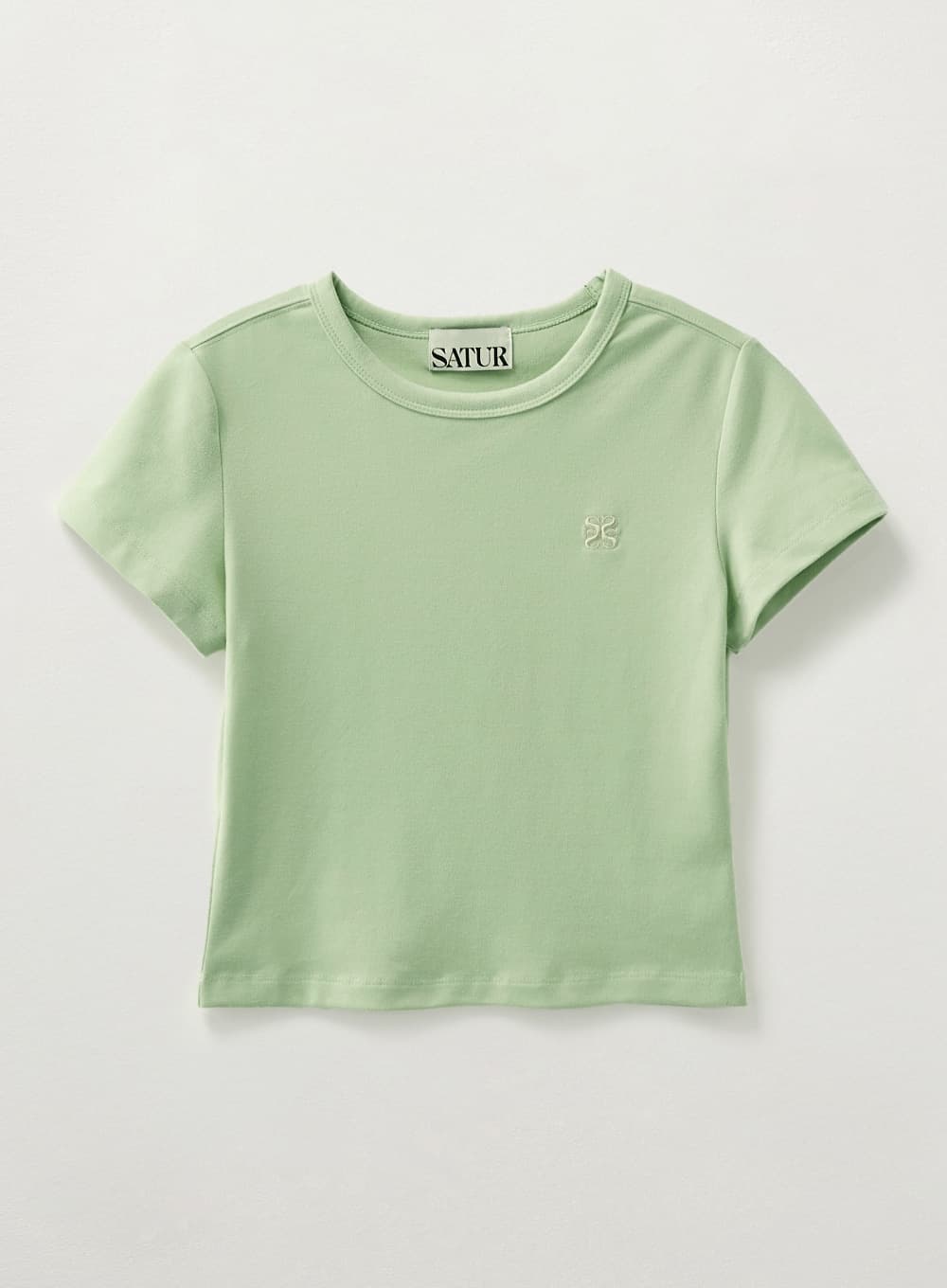 (W) Essential Basic Logo T-Shirt - Mint