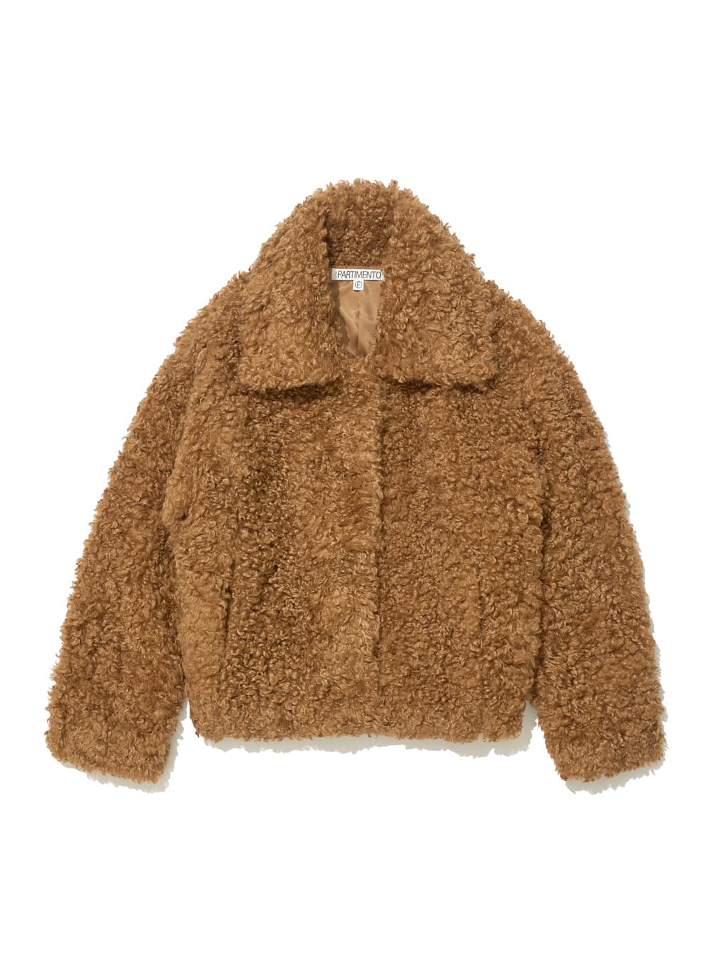 WIDE COLLAR FLUFFY FUR COAT_CAMEL BROWN