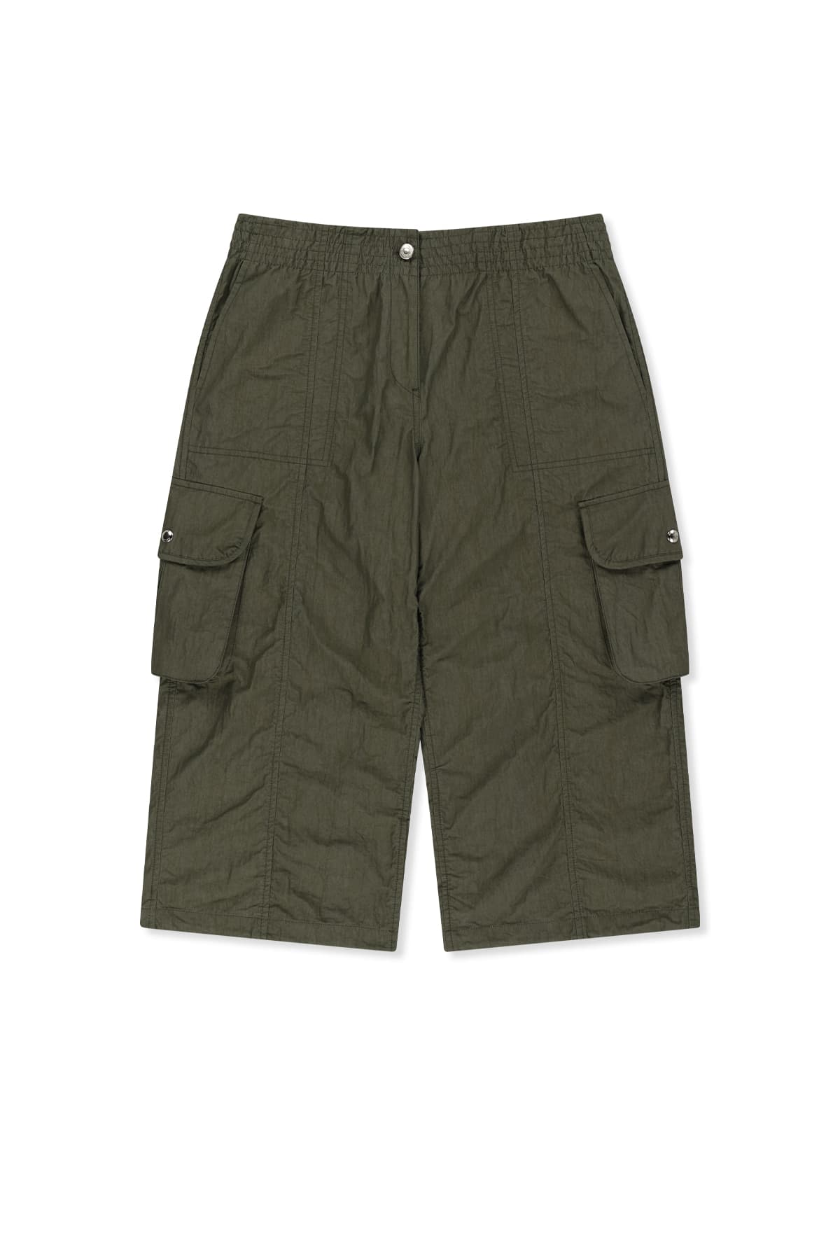 CRINKLE CAPRI PANTS IN KHAKI