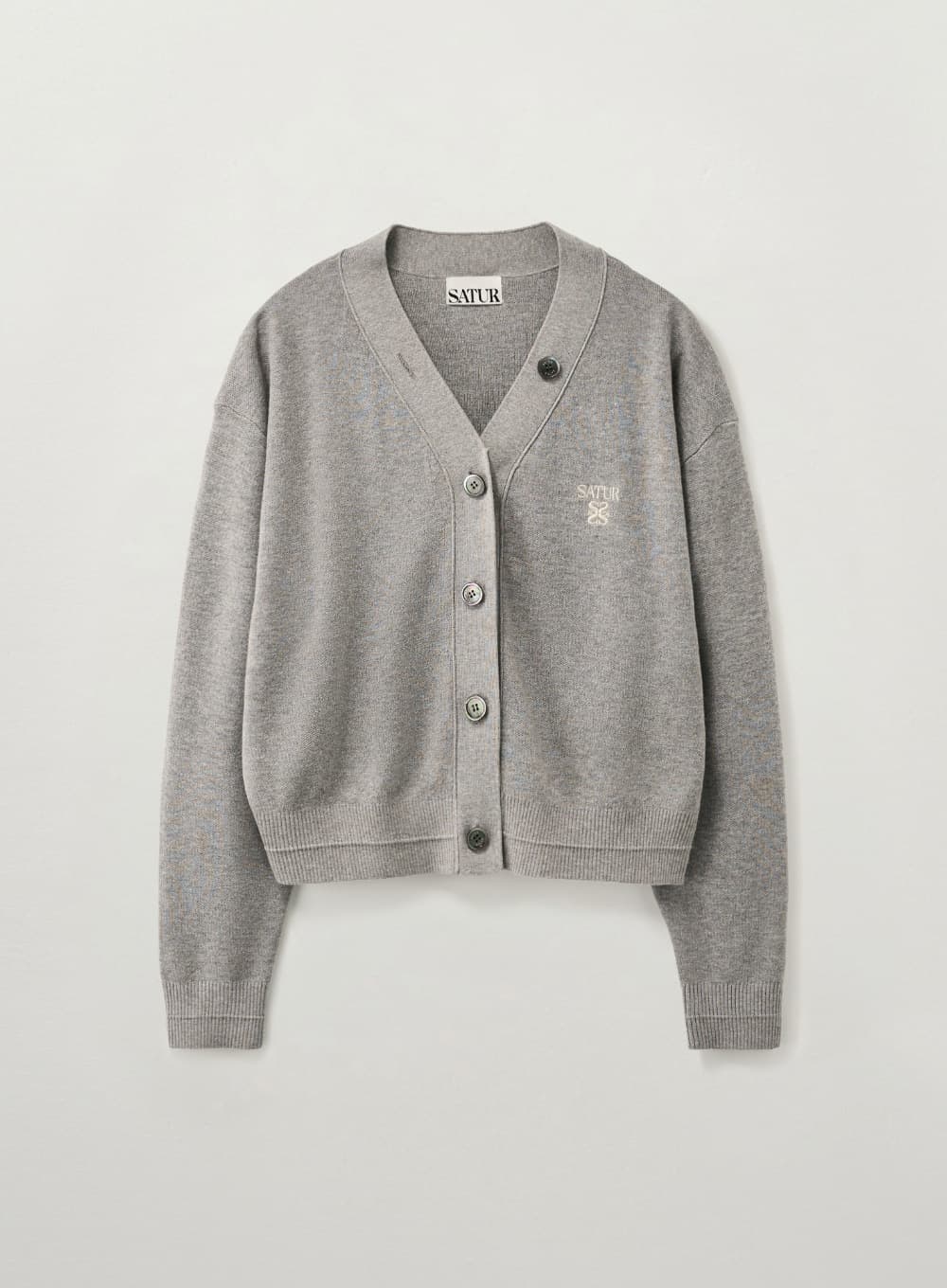 (W) Essential Faro Crop Cardigan - Melange Gray