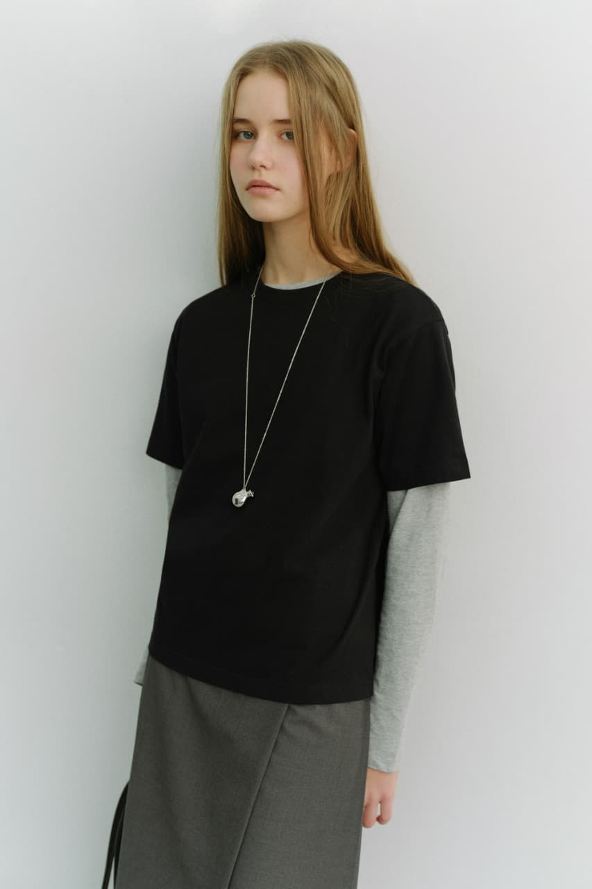 UNISEX LOOSE T-SHIRT BLACK_UDTS6A112BK