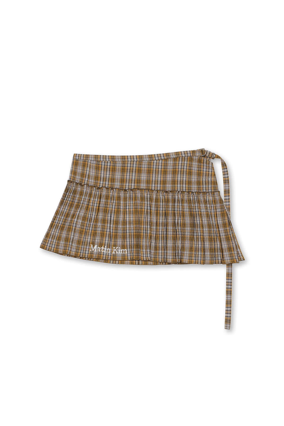 CHECK LAYERED SKIRT IN ORANGE