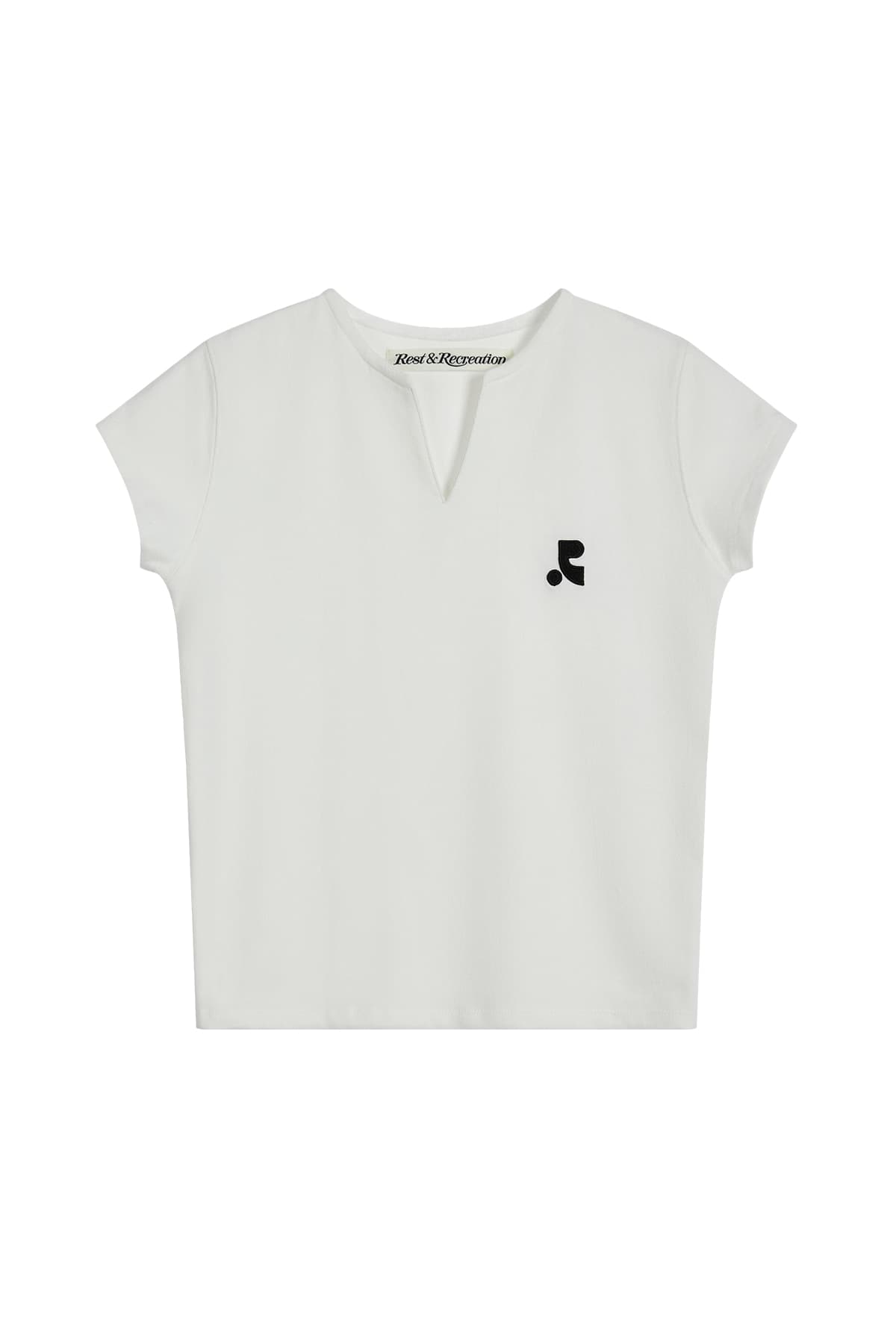 SLIT NECK T-SHIRT - WHITE