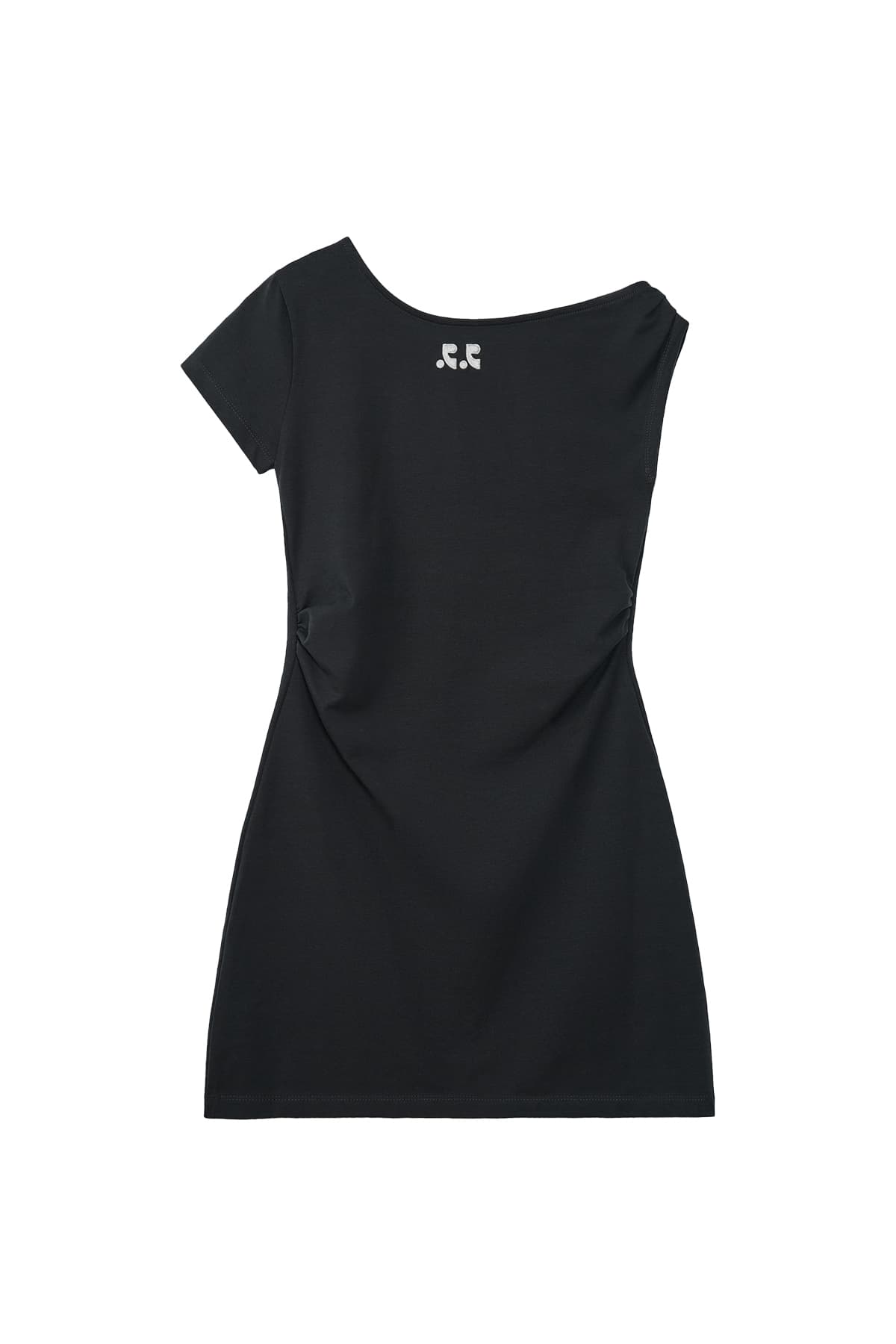 UNBALANCE JERSEY DRESS - CHARCOAL