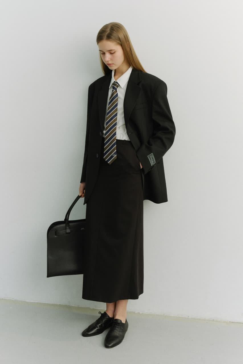 H-LINE MAXI SKIRT BLACK_UDSK6A207BK