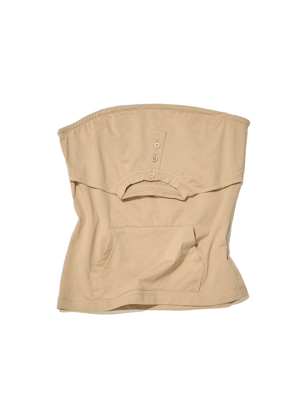DECONSTRUCTED STRAPLESS TOP_BEIGE