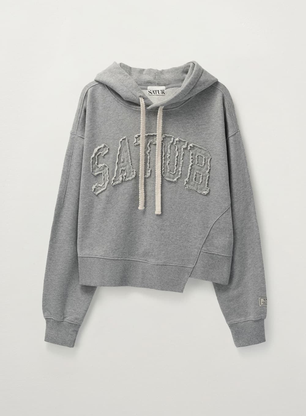 (W) Dublin Crop Hood T-shirt - Melange Gray