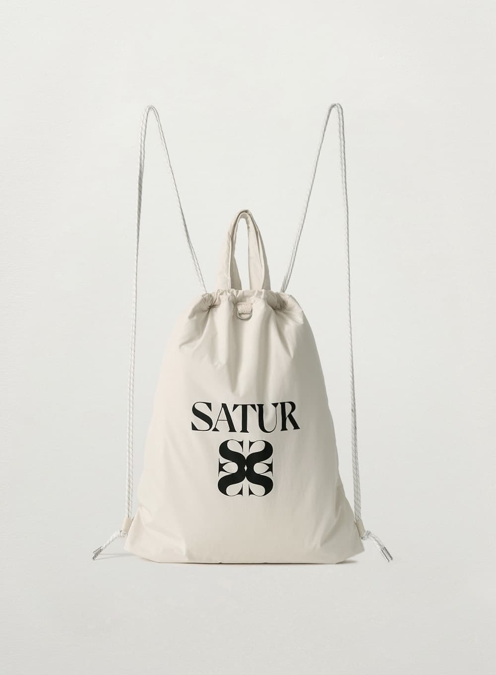Solid Draw String Bag - Cream