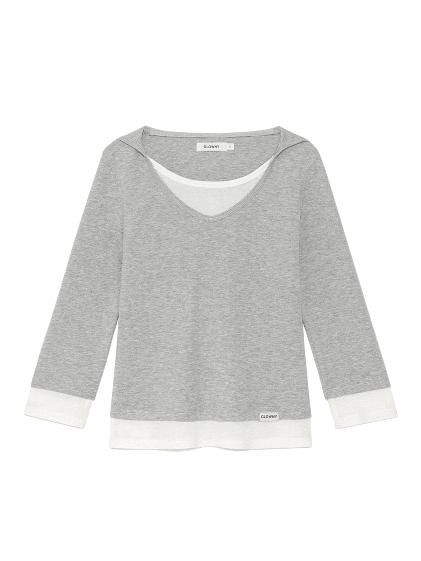3/4 LAYERED CONTRAST HOODIE (GRAY)