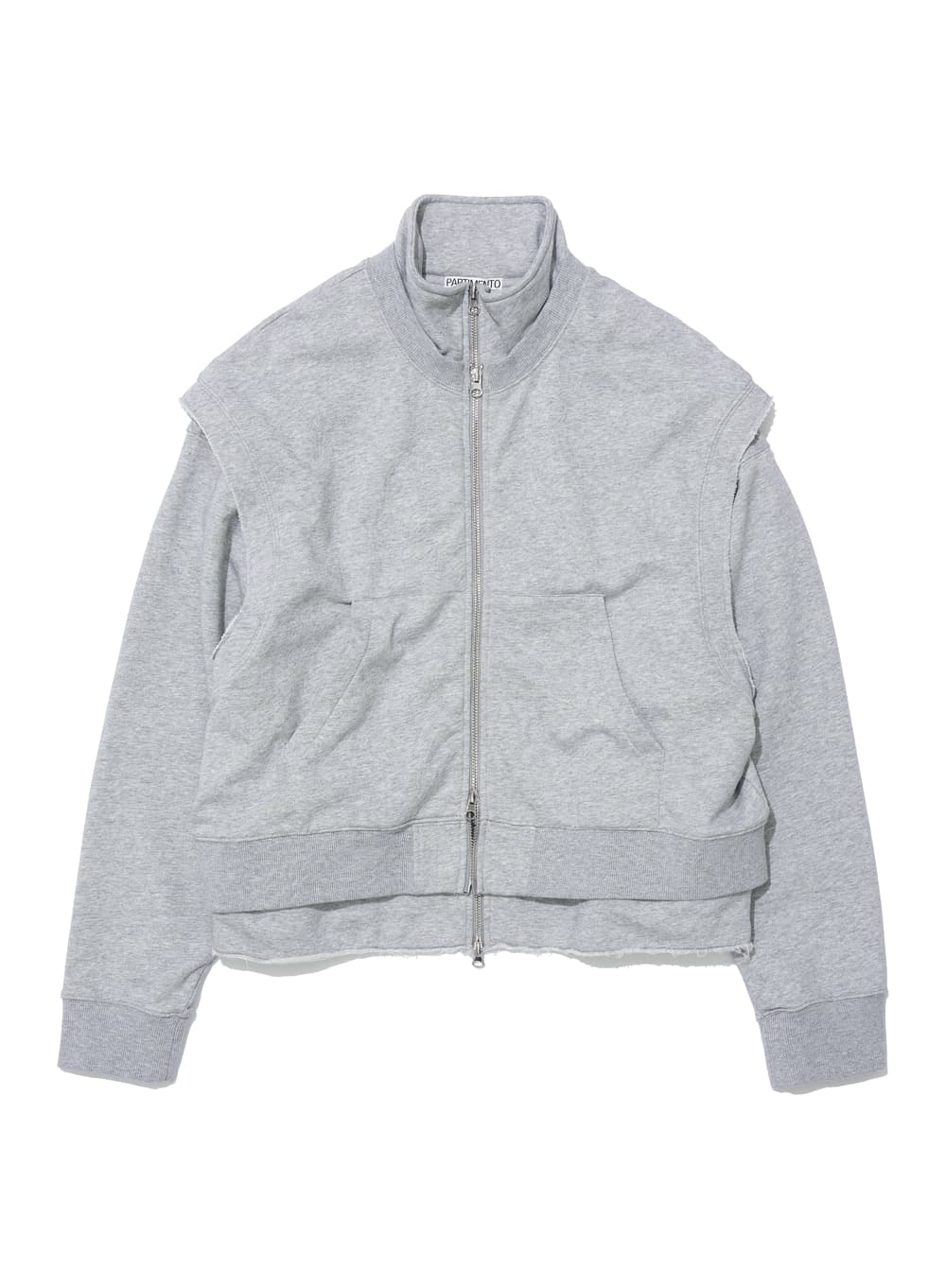 2 IN 1 CONVERTIBLE TERRY ZIP-UP_MELANGE