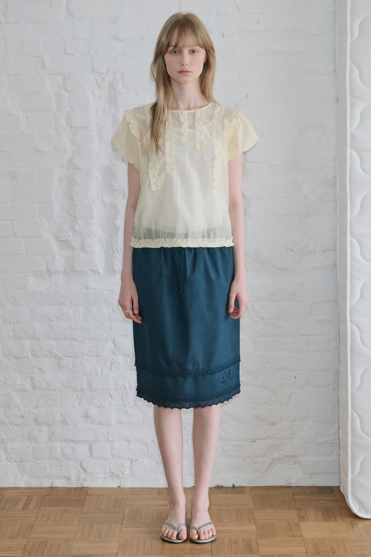 Babydoll Frill Blouse (Yellow)