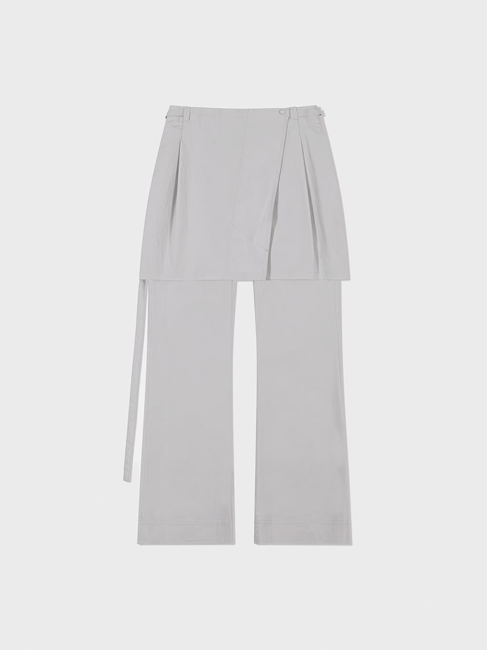 New Layered Wrap Skirt Pants_Grey
