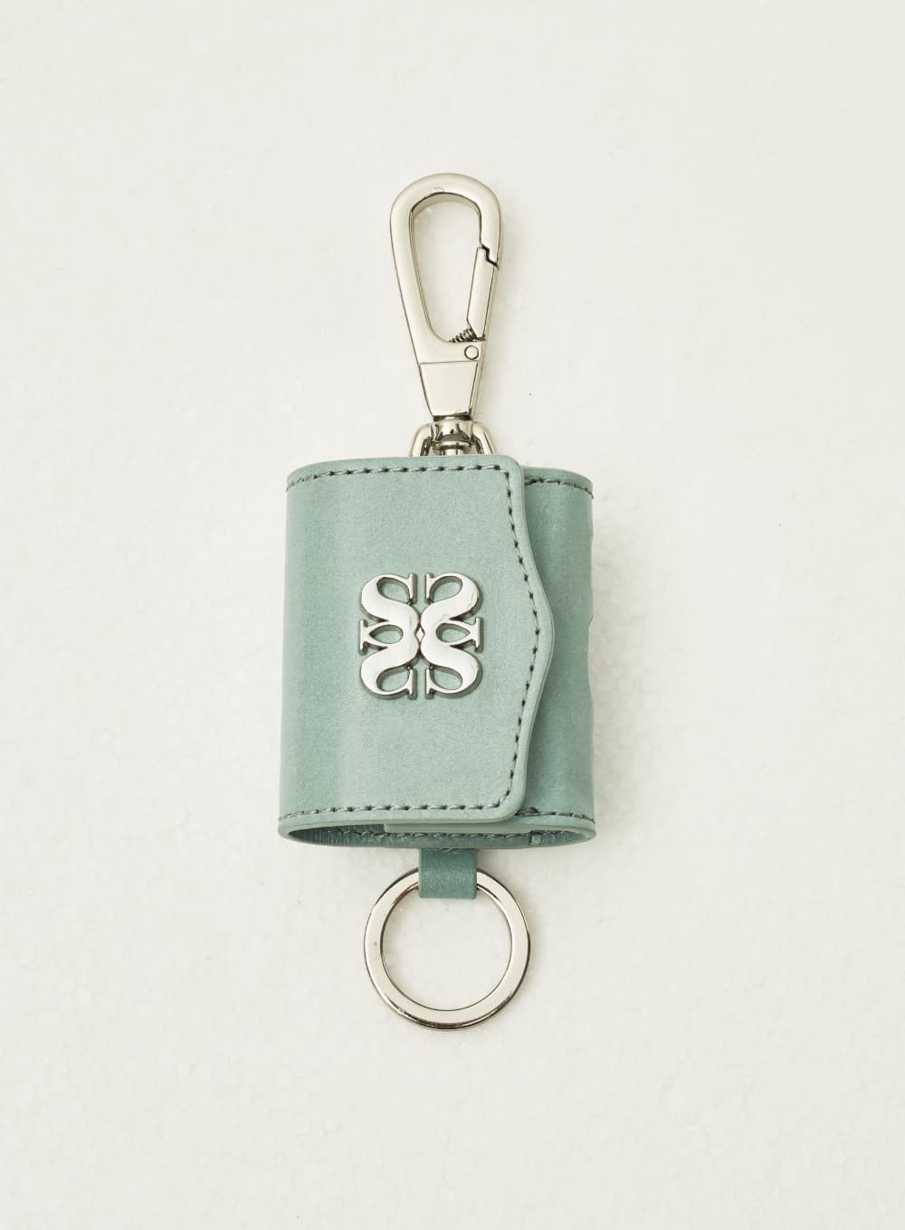 Satur Keyring Leather Airpods Case - Mint
