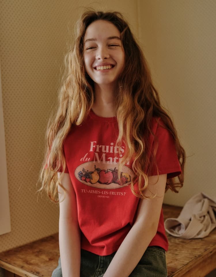 fruits market crop t-shirt - red