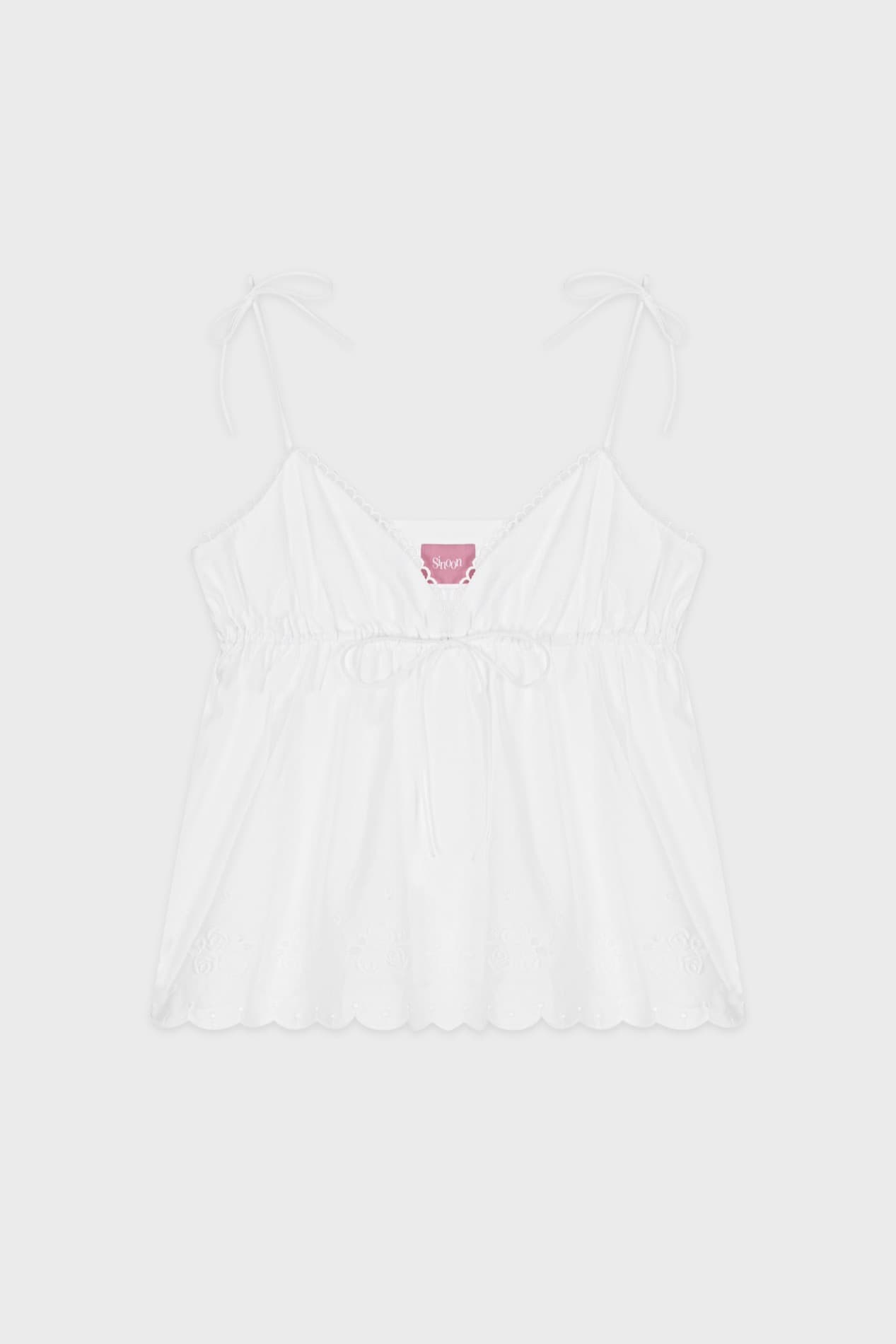 Rose Scallop Sleeveless (White)