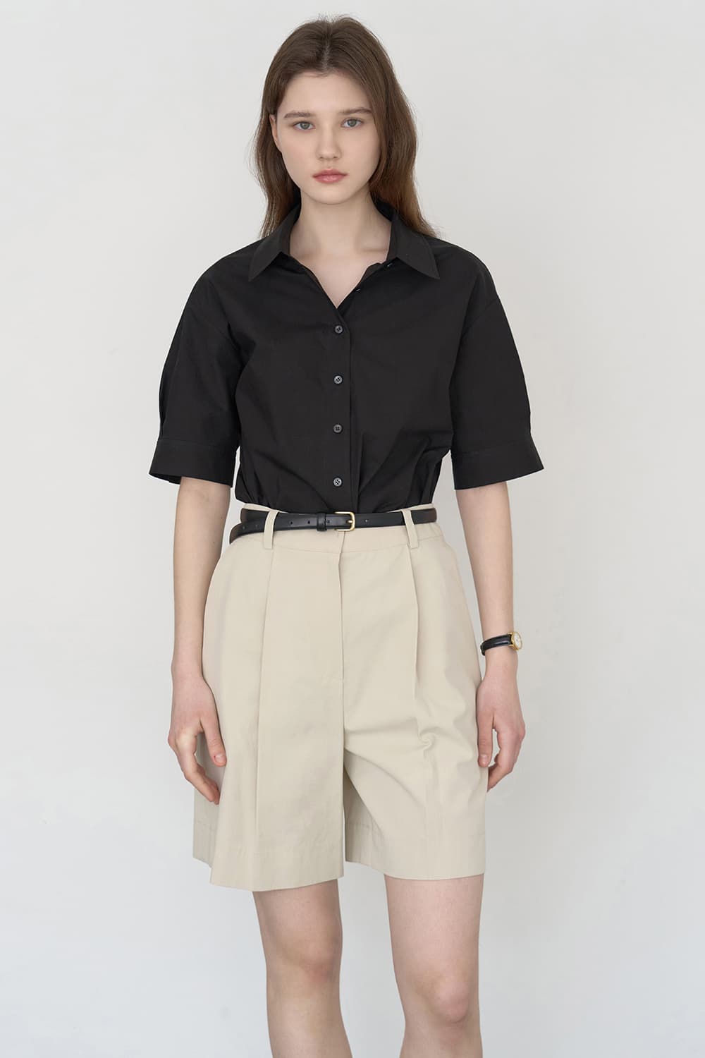 Summer cotton half pant Light beige [N6MPT07]