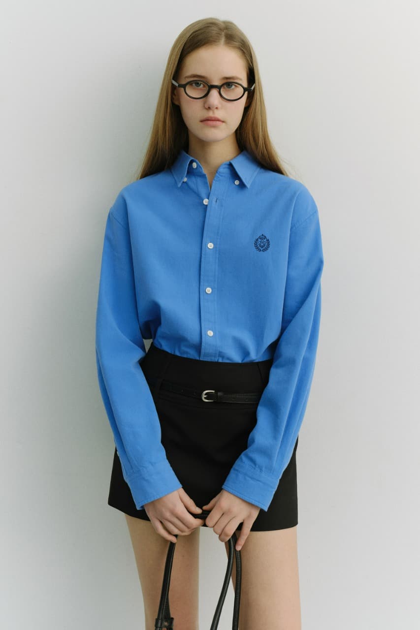 UNISEX CLASSIC BOYFRIEND SHIRT CERULEAN BLUE_UDSH6A103B2