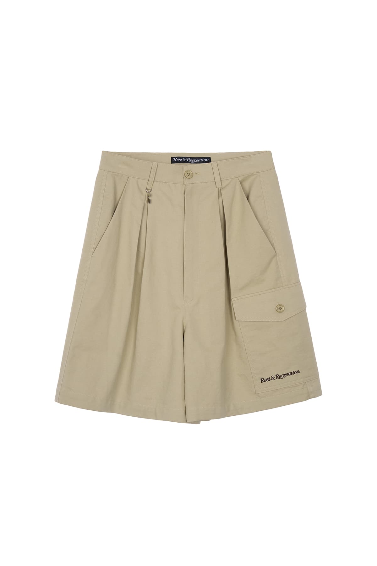 RR PLEATED SHORTS - BEIGE