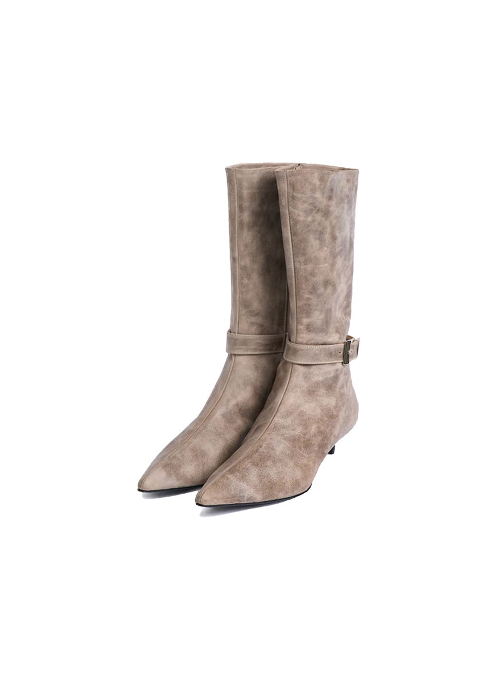 POINTED ANKLE BOOTS HEELS_BEIGE