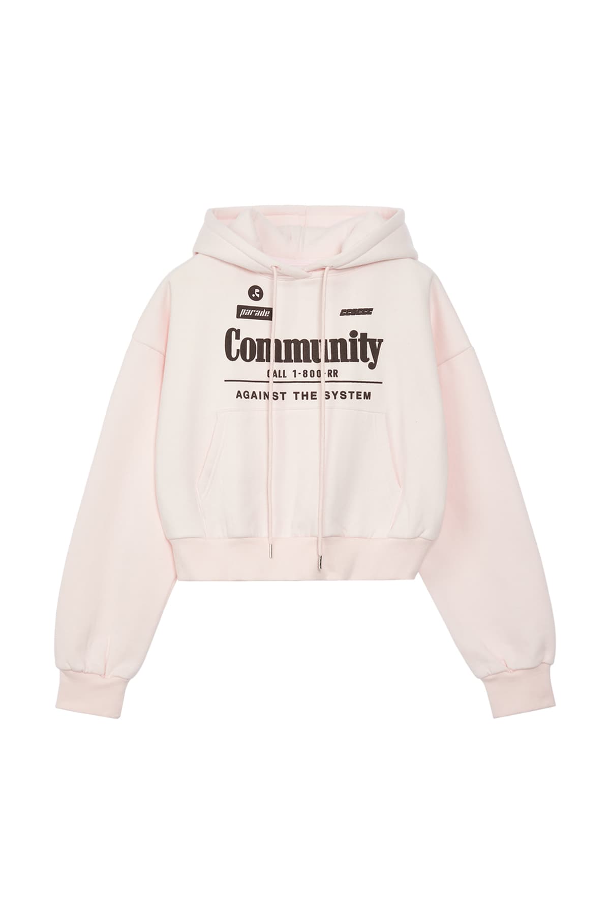 RR COMMUNITY CROPPED HOODIE - PINK