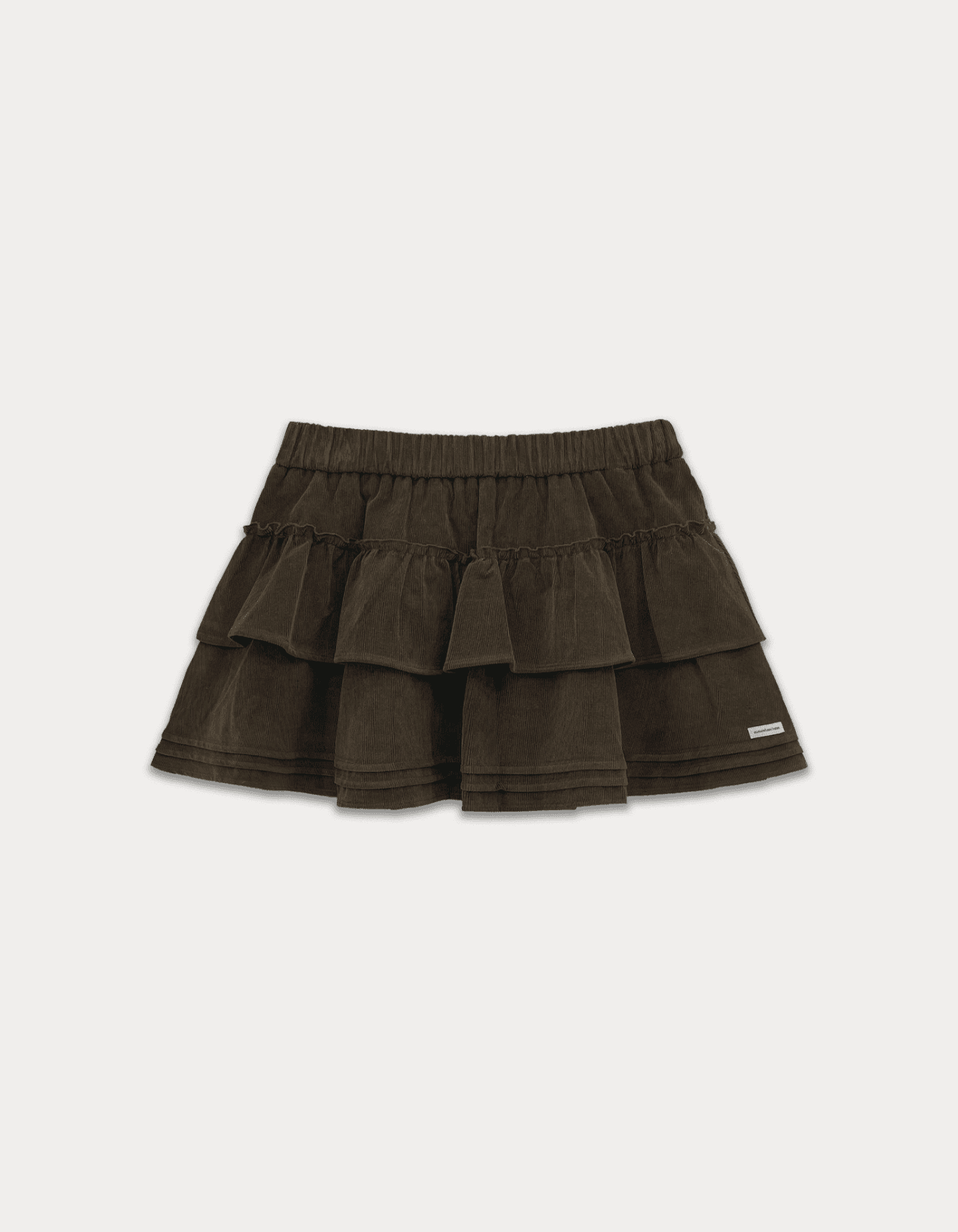 Corduroy Cancan Mini Skirt - Brown