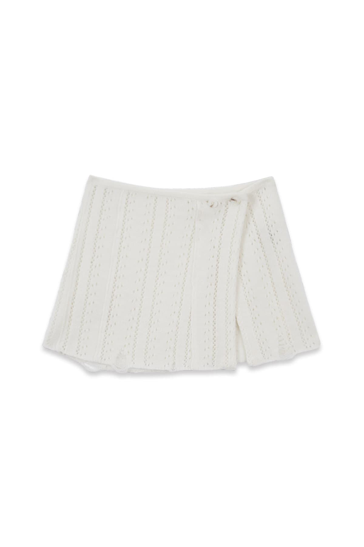 PUNCHING WRAP MINI SKIRT IN IVORY