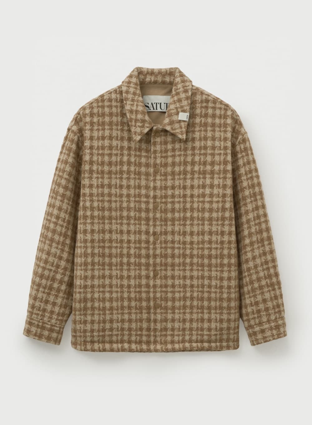 Check Fleece Shirt Jacket - Brown