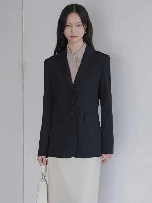 Stretch single breasted jacket (4colors)