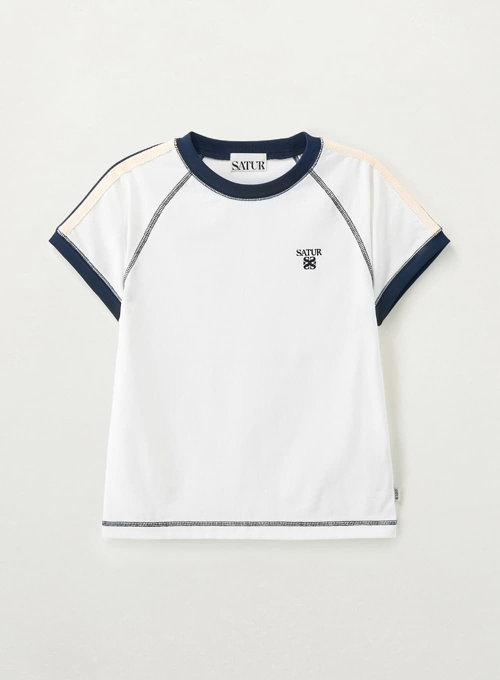 (W) Lawton Stitch Ringer T-Shirt - White