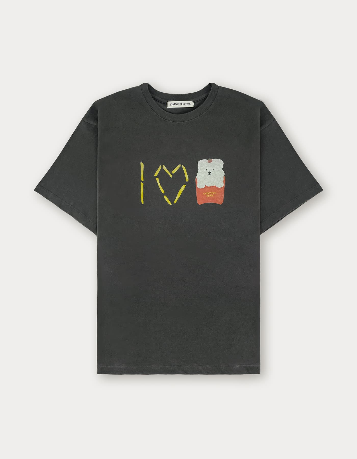 I Love Butteree Over-Fit Top - Charcoal