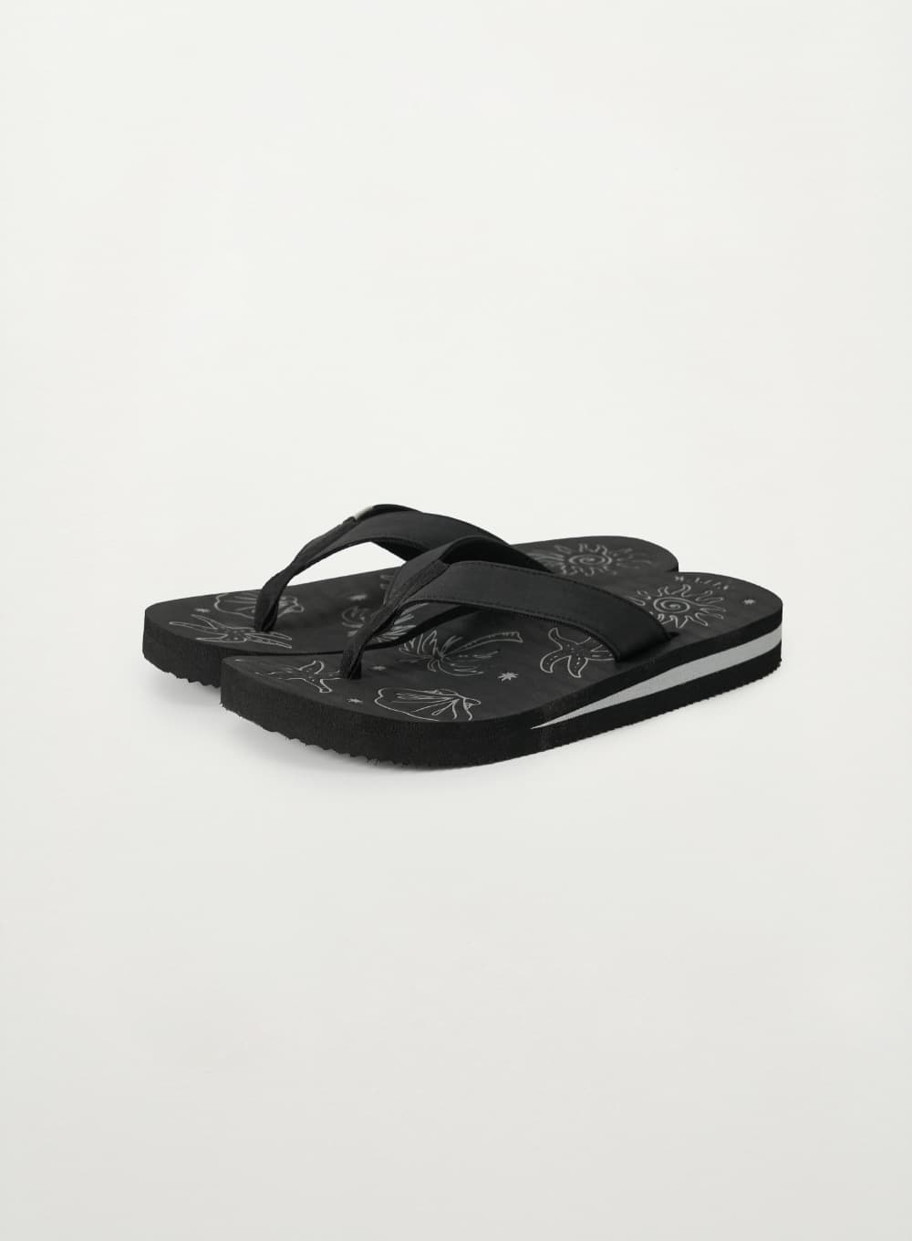 Graphic Flip Flop - Black