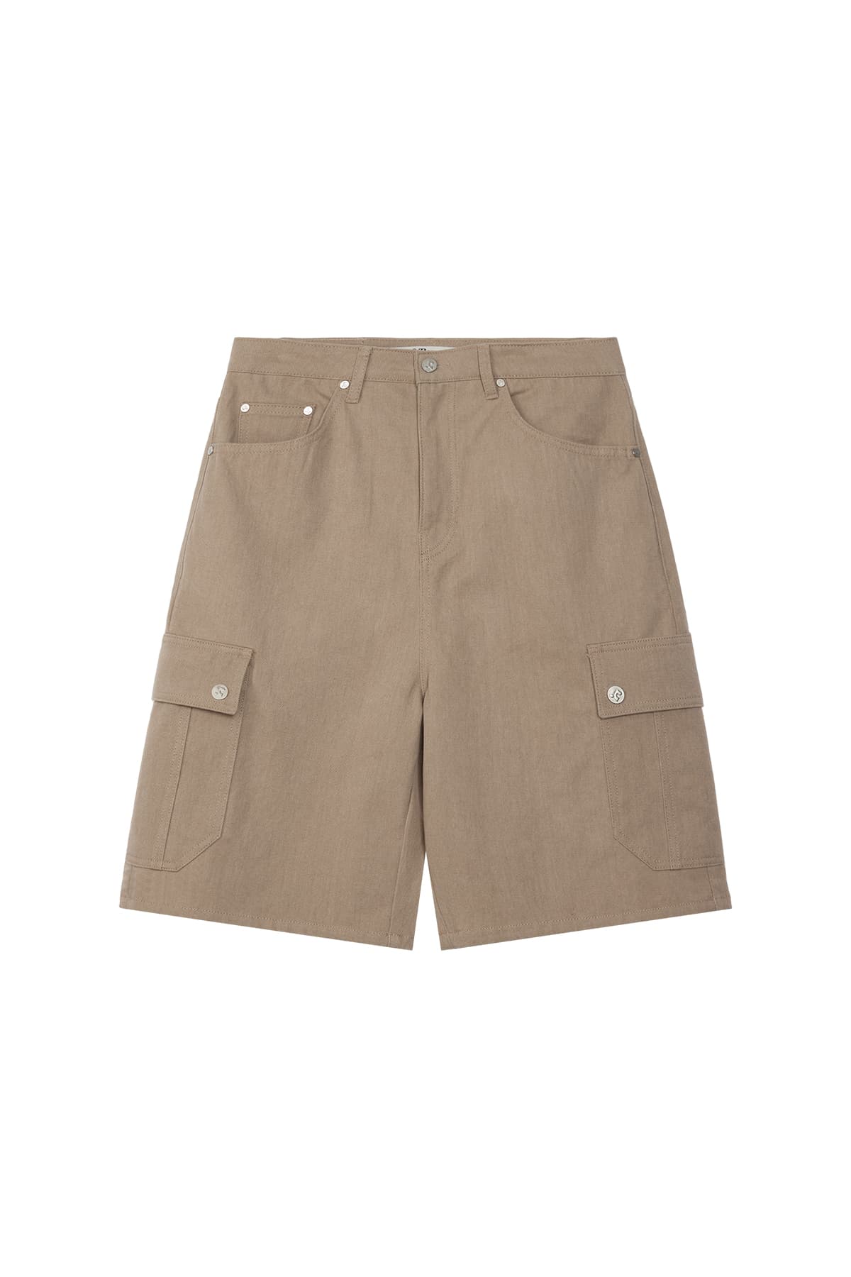LOGO COTTON CARGO SHORTS - BEIGE