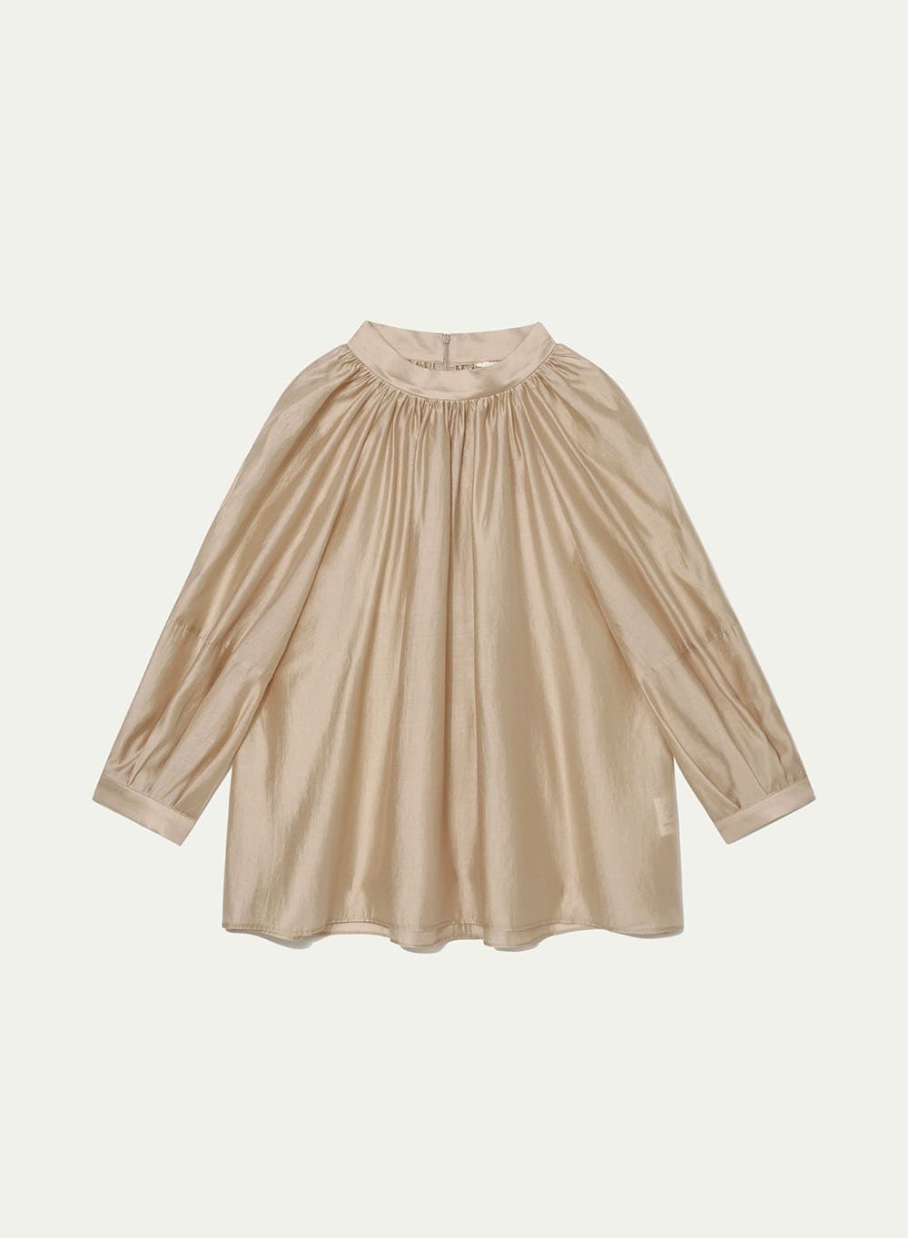 Gathered Neck Blouse Toast