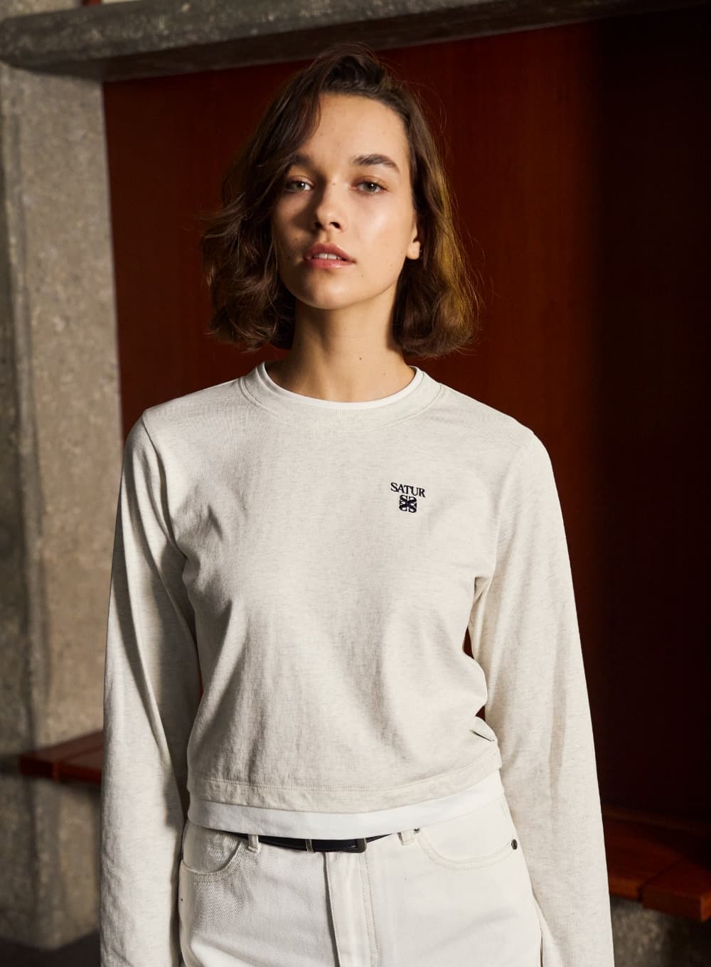 (W) Layered Long Sleeve - Oatmeal